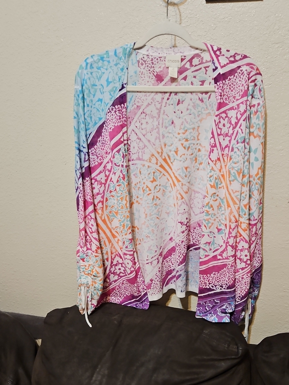 Chico's Lightweight Multicolor Open-Front Women's Cardigan